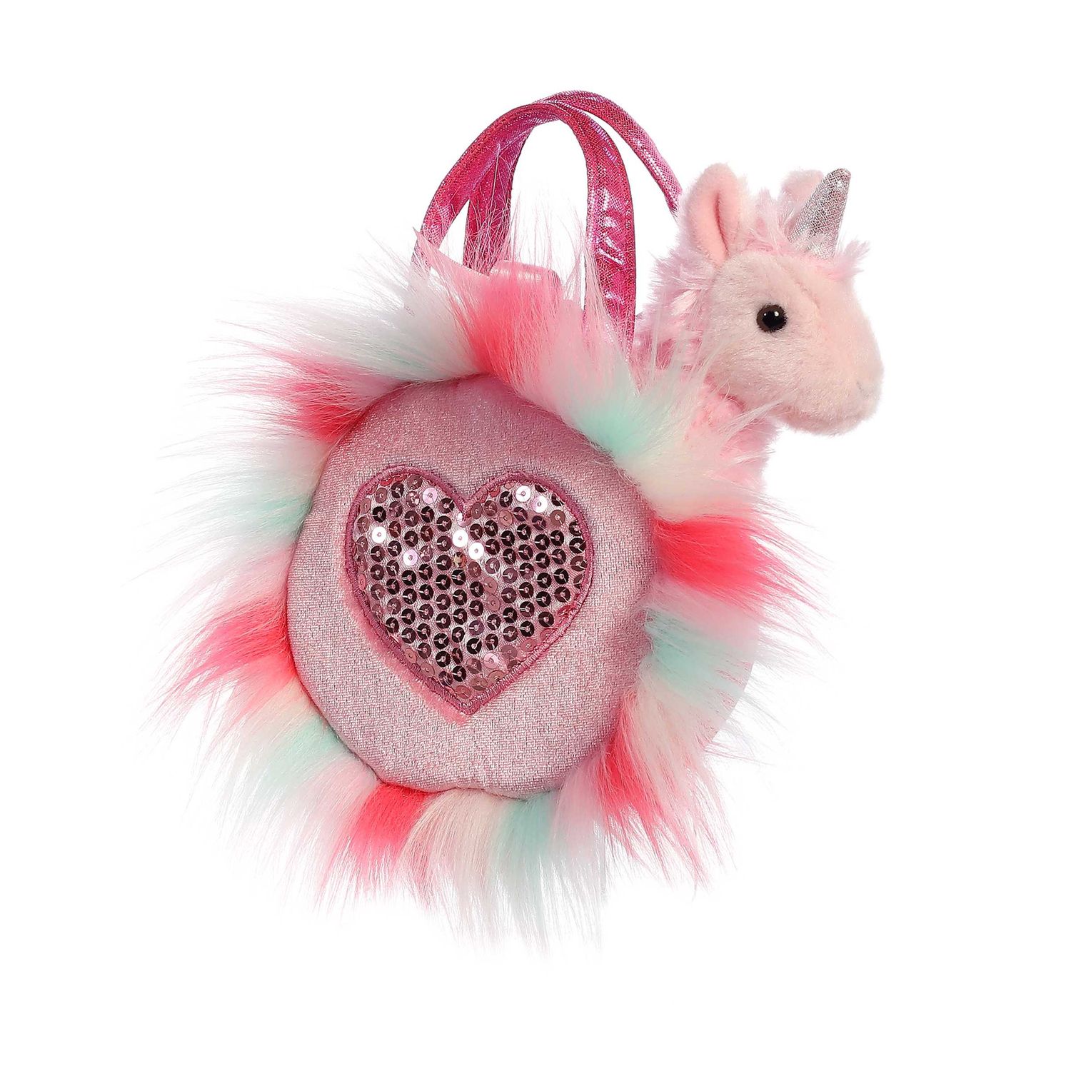 Aurora Fancy Pals - 5.5&quot; Pink Sparkle Heart