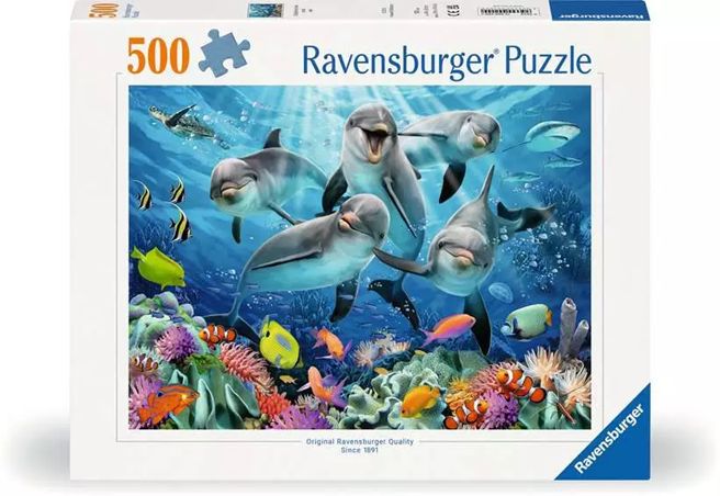 Ravensburger 500 Piece Puzzle - Dolphins in the Coral Reef