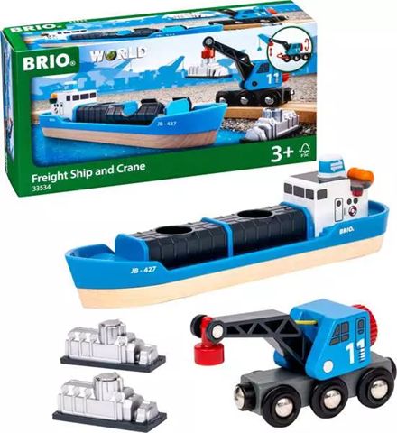 Brio 33534 - Freight Ship and Crane