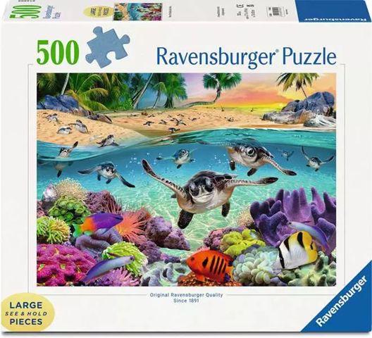 Ravensburger 500 Large Piece Puzzle - Race of the Baby Sea Turtles