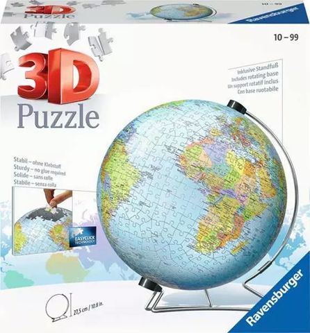 Ravensburger 540 Piece 3D Puzzle - World Globe