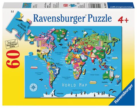 Ravensburger 60 Piece Puzzle - World Map