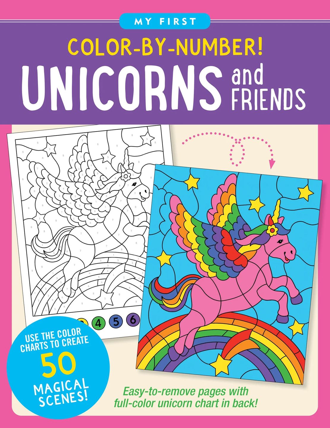 Peter Pauper Press - Colour-by-Number Unicorns &amp; Friends Book