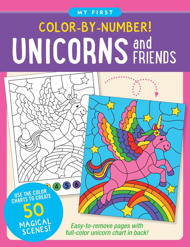 Peter Pauper Press - Colour-by-Number Unicorns &amp; Friends Book