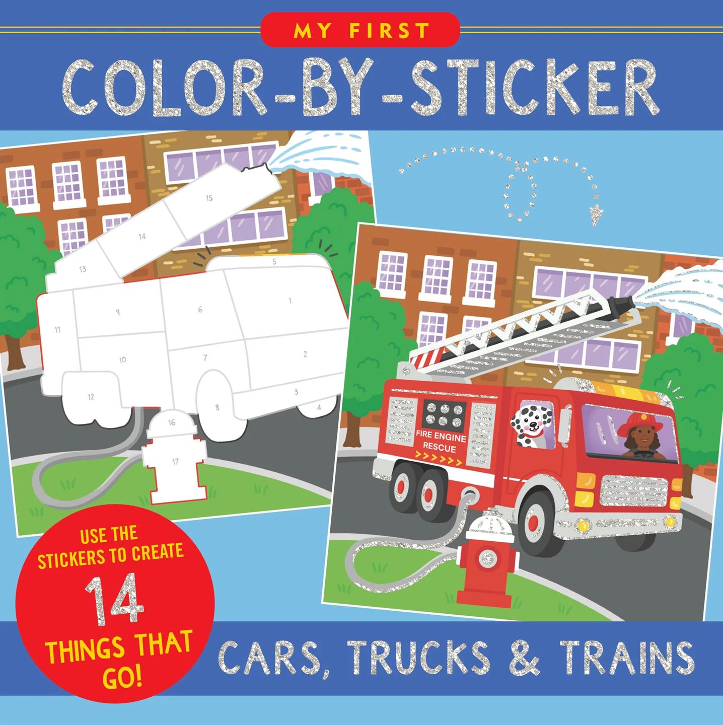 Peter Pauper Press - First Colour-by-Sticker Cars, Trucks &amp; Trains