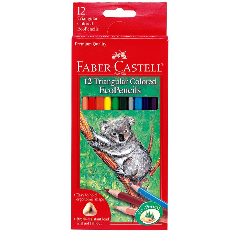 Faber-Castell - 12 Triangular Coloured Ecopencils