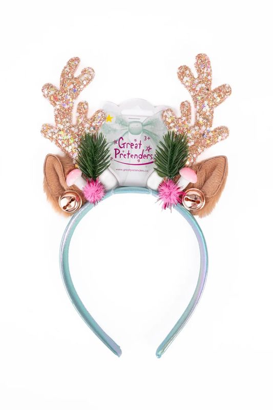 Great Pretenders - Holiday Rudolph Headband - pink/mint