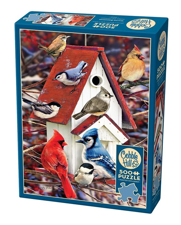 Cobble Hill 500 Piece Puzzle - Winter Birdhouse
