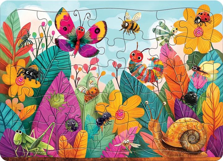 Cobble Hill 35 Piece Tray Puzzle - Bugs and Blossoms (AI Assistance)