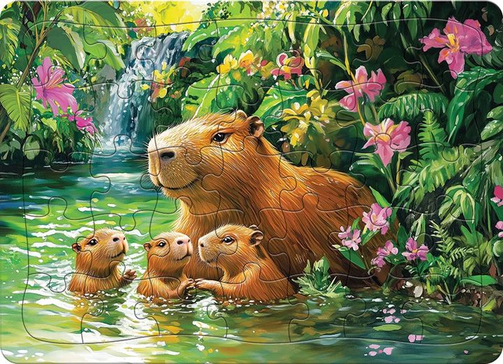 Cobble Hill 35 Piece Tray Puzzle - Capybaras (AI Assistance)