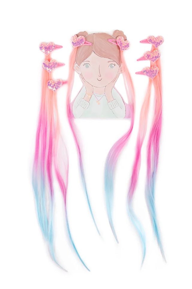 Great Pretenders - Pastel Hollywood Hearts Hair Extensions