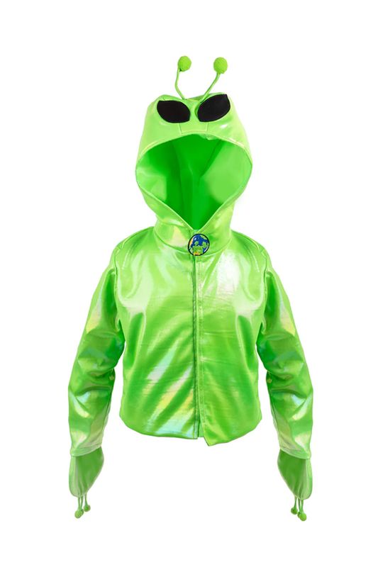Great Pretenders - Green Galaxy Invader Jacket with Hood