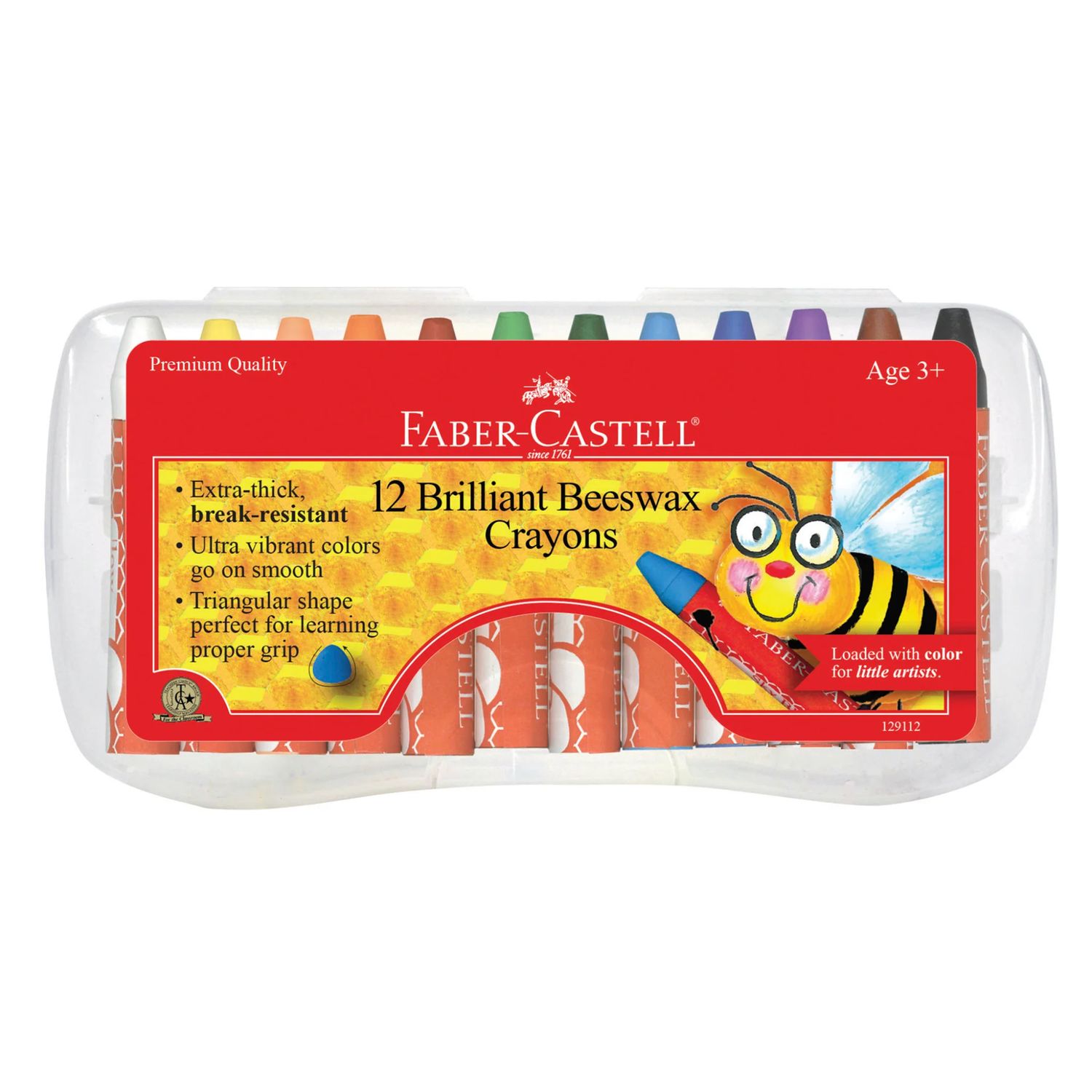 Faber-Castell - 12 Beeswax Crayons in Hard Case