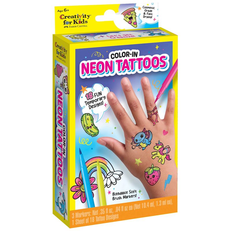 Creativity for Kids - Colour in Neon Tattoos Mini Kit