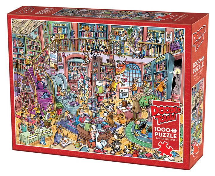 Cobble Hill 1000 Piece Puzzle - DoodleTown: Bookshop Bedlam