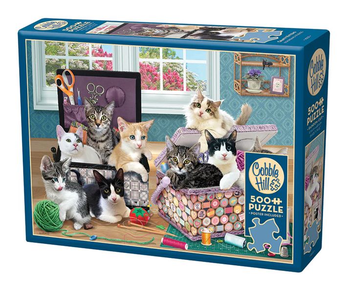 Cobble Hill 500 Piece Puzzle - Crafty Kittens