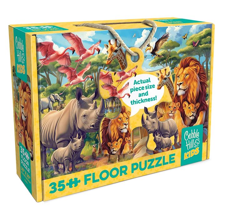 Cobble Hill 35 Piece Floor Puzzle - African Plains (AI Assistance)