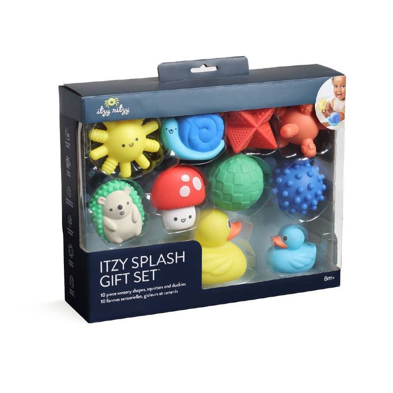 Itzy Ritzy - Soft Bath + Water Toys Splash Gift Set