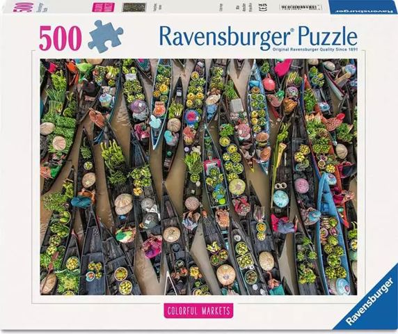 Ravensburger 500 Piece Puzzle - Floating Market, Indonesia