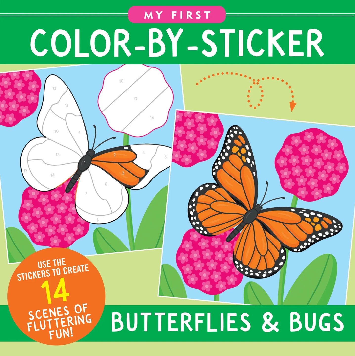 Peter Pauper Press - First Colour-by-Sticker Butterflies &amp; Bugs