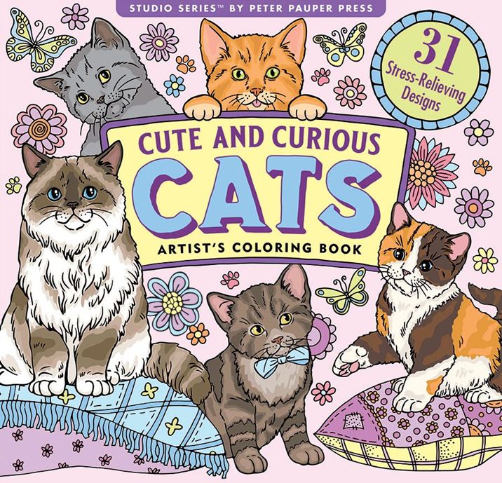 Peter Pauper Press - Cute and Curious Cats Colouring Book