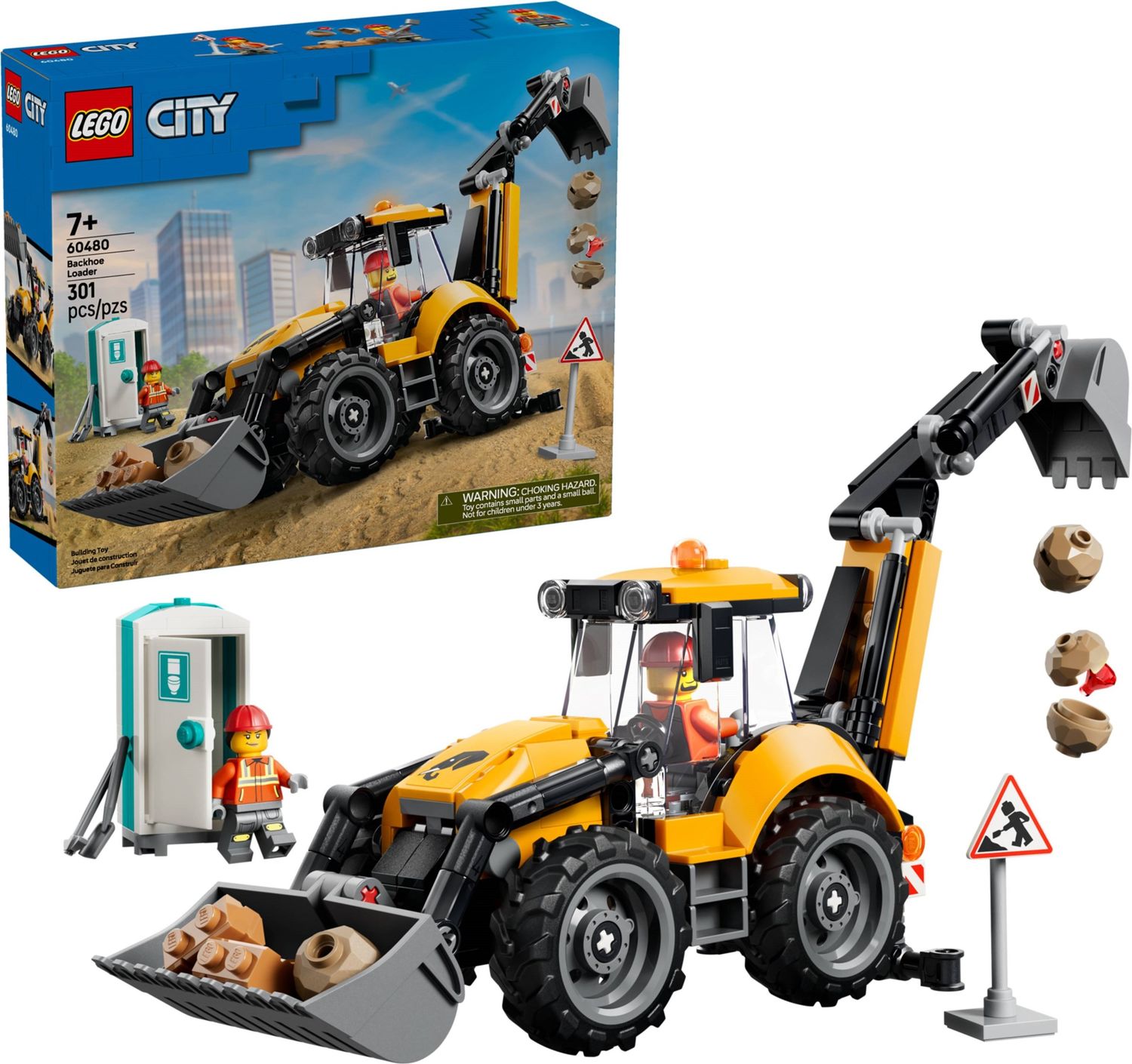 Lego City 60480 - Yellow Backhoe Loader