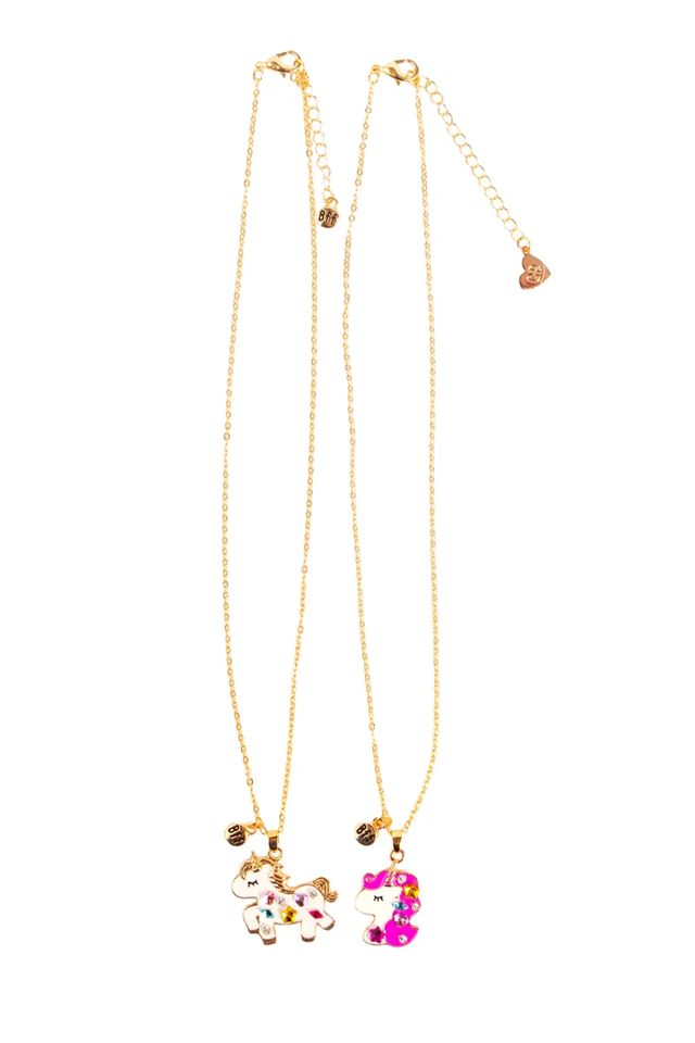 Great Pretenders - Bejewelled Unicorns Tear &amp; Share Necklace