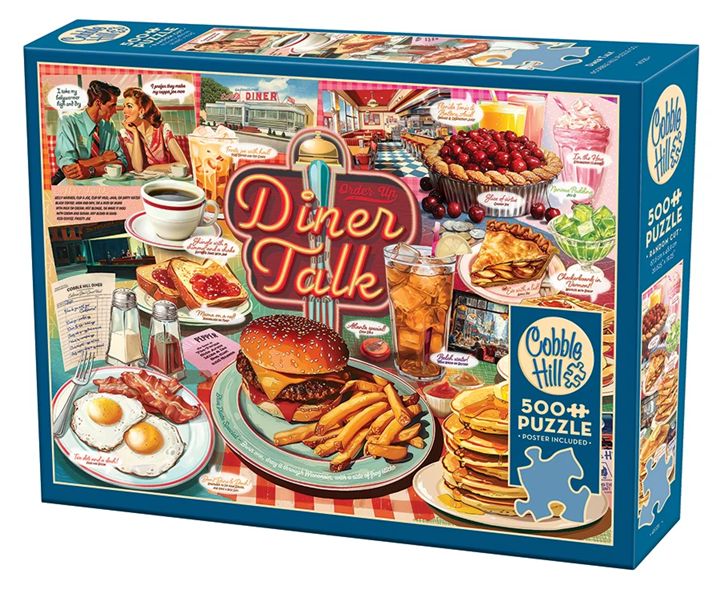 Cobble Hill 500 Piece Puzzle - Diner Talk (AI Assistance)
