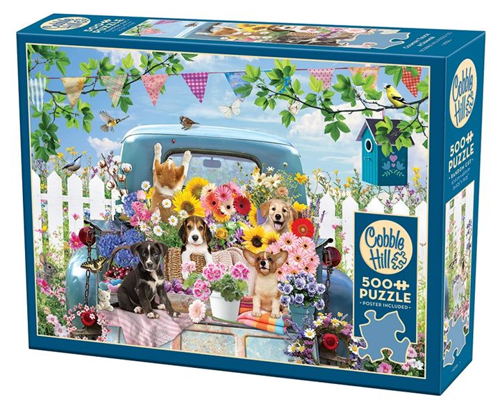 Cobble Hill 500 Piece Puzzle - Country Truck in Summer (AI Assistance)