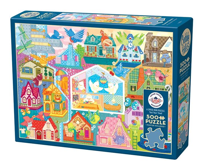 Cobble Hill 500 Piece Puzzle - Rainbow Birdies