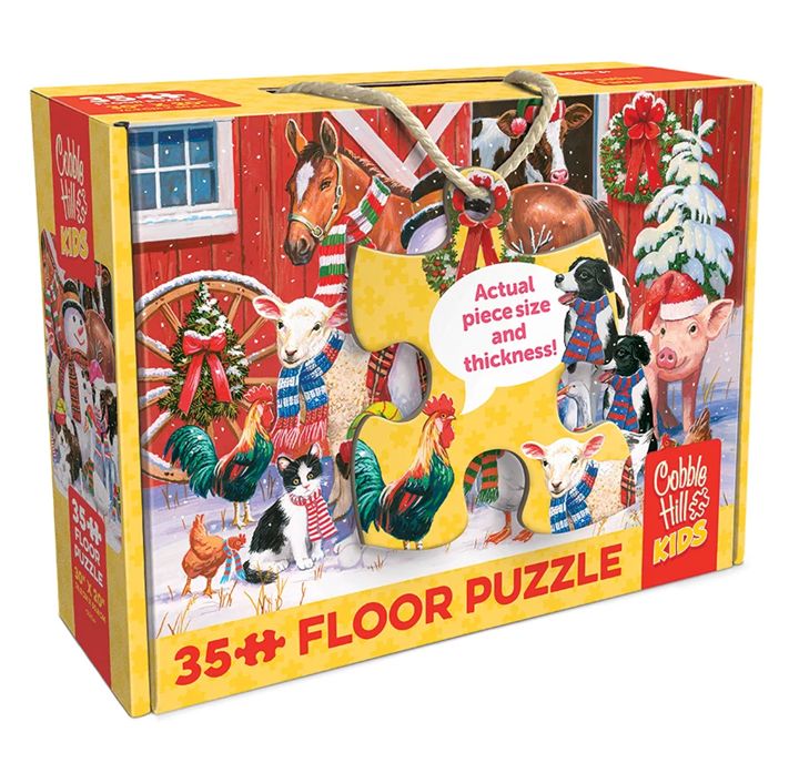 Cobble Hill 35 Piece Floor Puzzle - Festive Farmyard Greetings