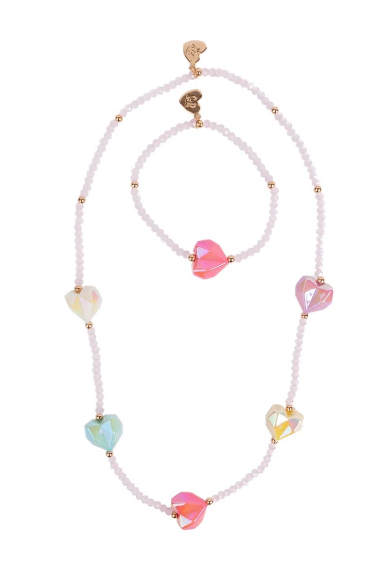 Great Pretenders - Heart Geode Necklace &amp; Bracelet Set
