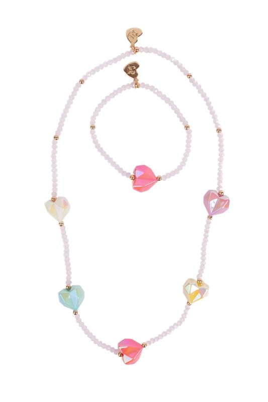 Great Pretenders - Heart Geode Necklace &amp; Bracelet Set