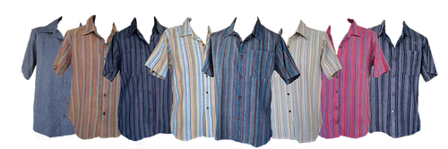 Pinstripe Collared Short Sleeve Shirt