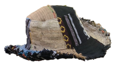 Patchwork Wide Brim Hemp Hat