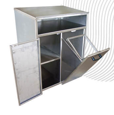 TABLE-ARMOIRE AVEC POUBELLE À CLAPET