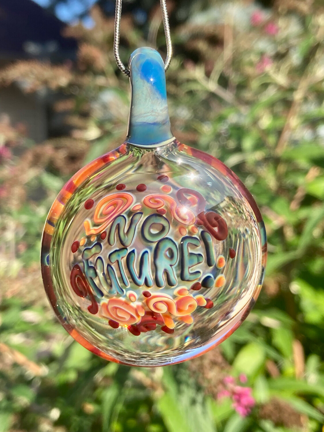 “No Future” Glass Pendant Necklace