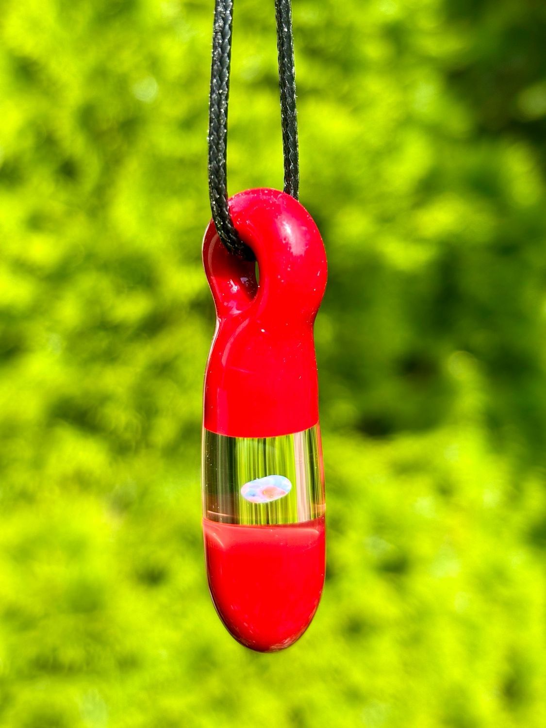Glass Opal Pendant Necklace