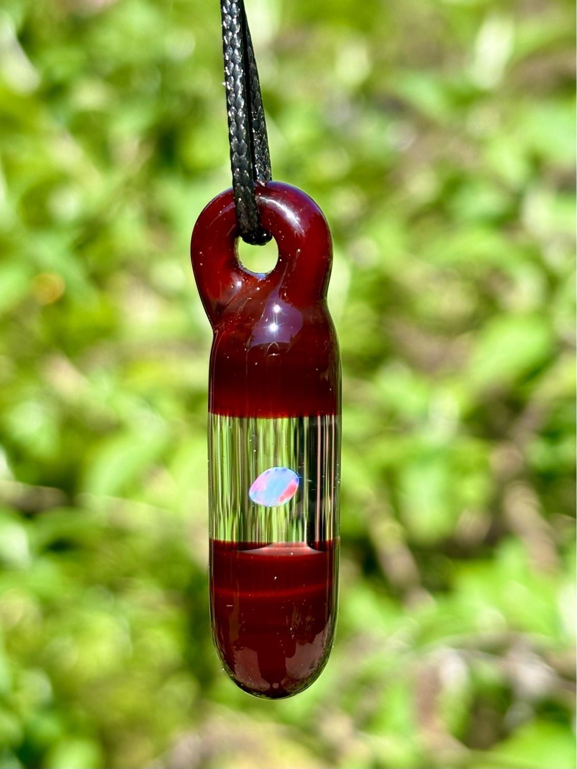 Glass Opal Pendant Necklace