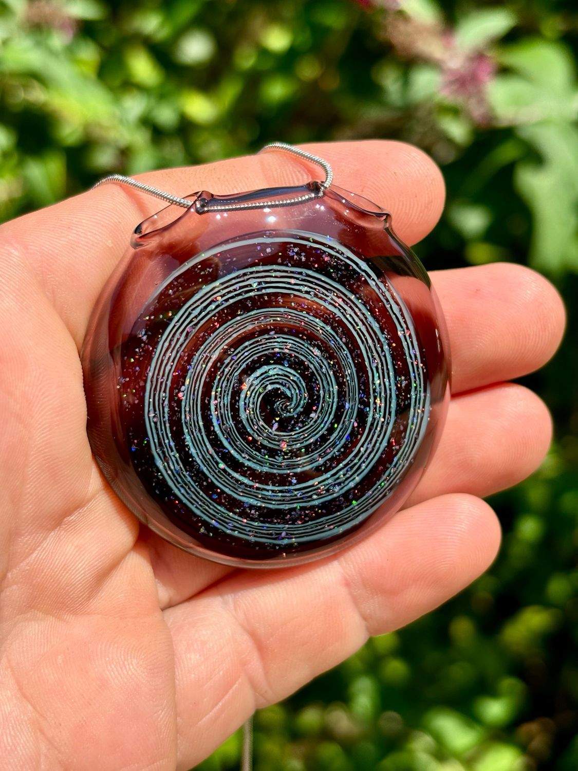 Crushed Opal Spiral Pendant