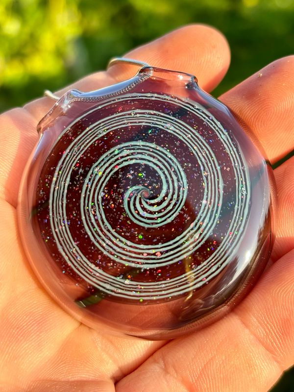 Crushed Opal Spiral Pendant
