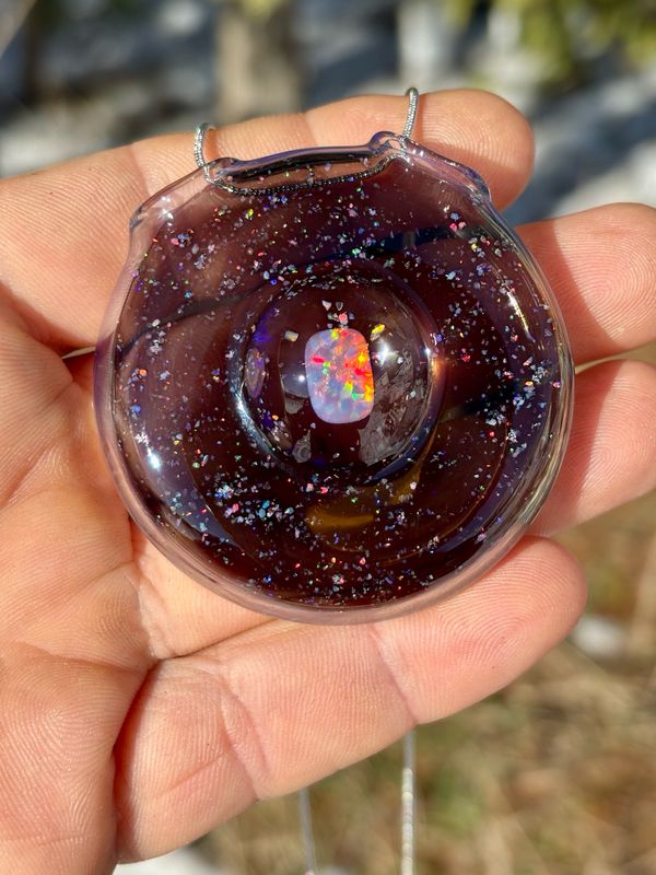 Glass Crushed Opal Pendant