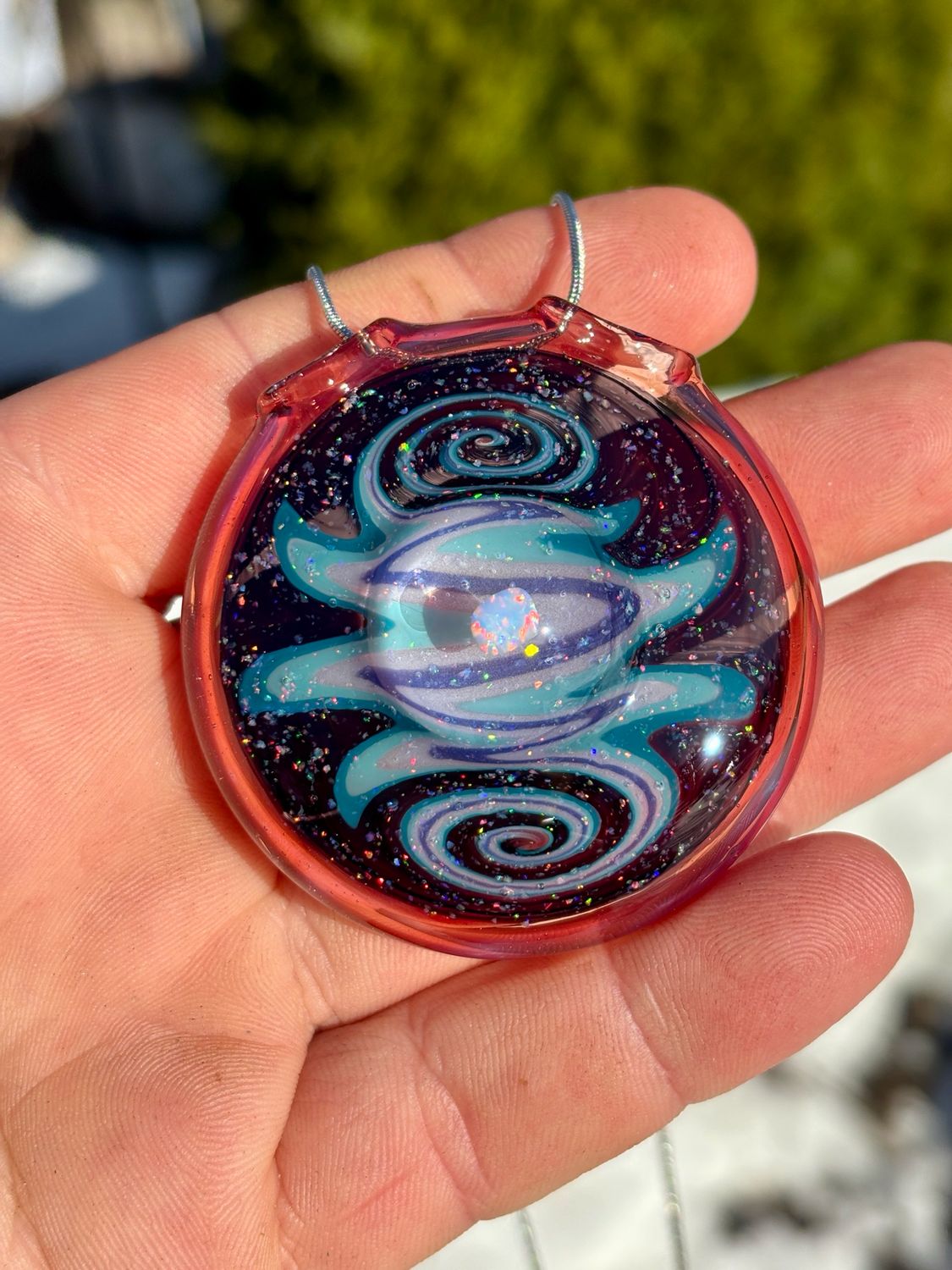 Crushed Opal Pendant Necklace