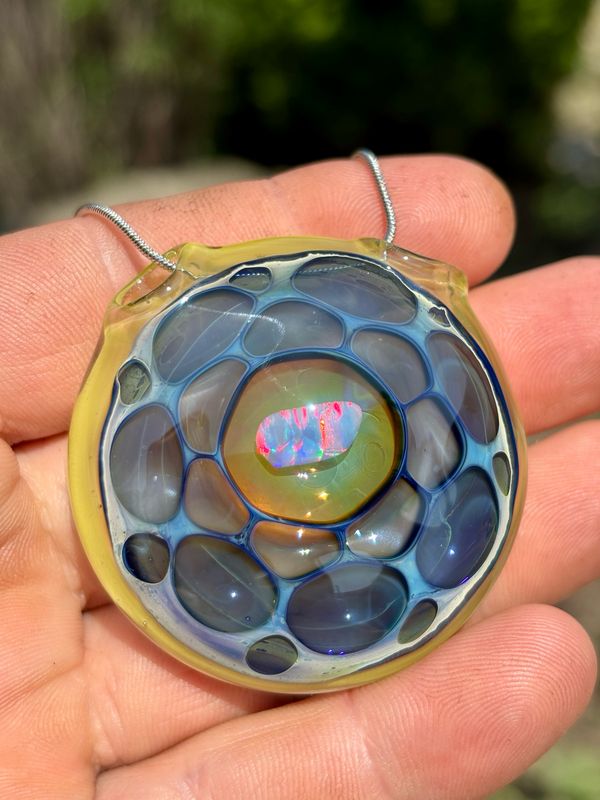 Opal Honeycomb Pendant