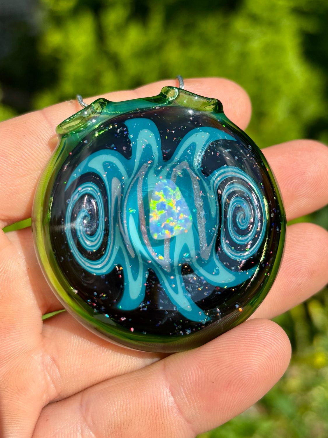 Crushed Opal Glass Pendant