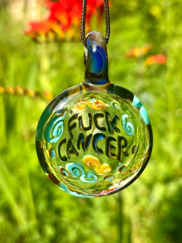 “F*ck Cancer” Glass Pendant Necklace