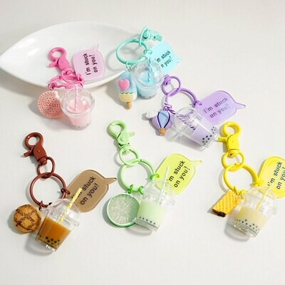 Acrylic Pearl Milk Tea Keychain