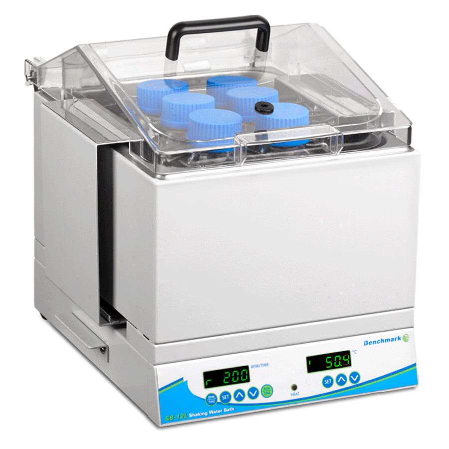 SB-12L SHAKING WATER BATH WITH UNIVERSAL SPRING PLATFORM FOR TUBES, BOTTLES, AND FLASKS