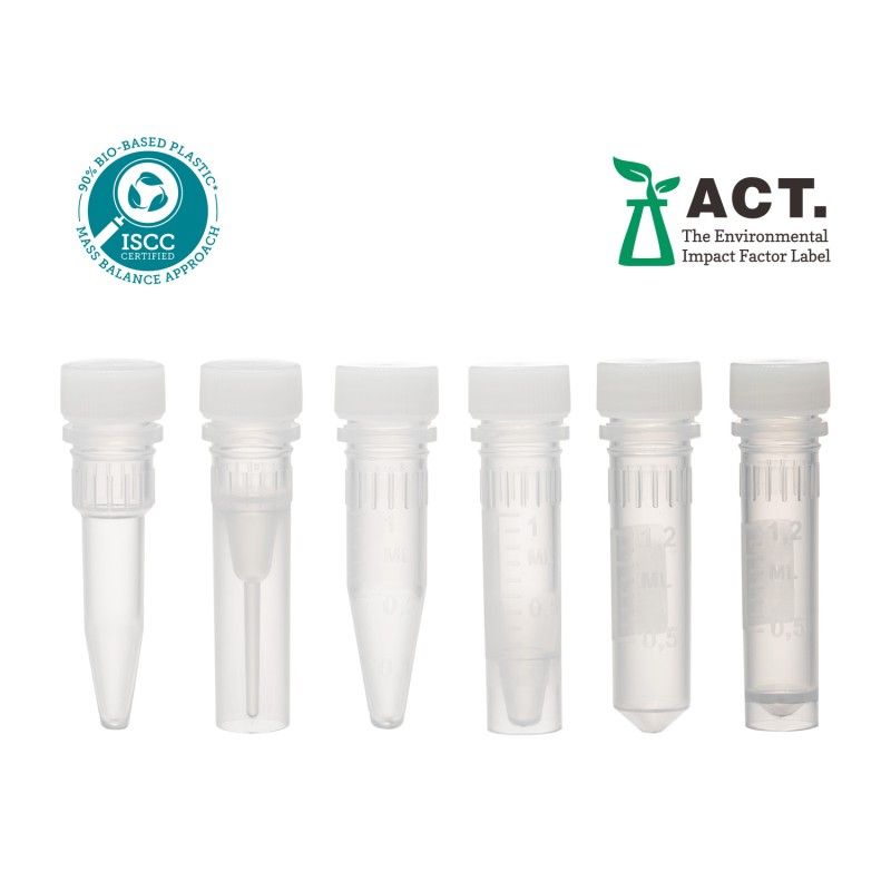 BIOBased Microtubes Screw Cap CLEARLine® 0.5,1.5 and 2 ml