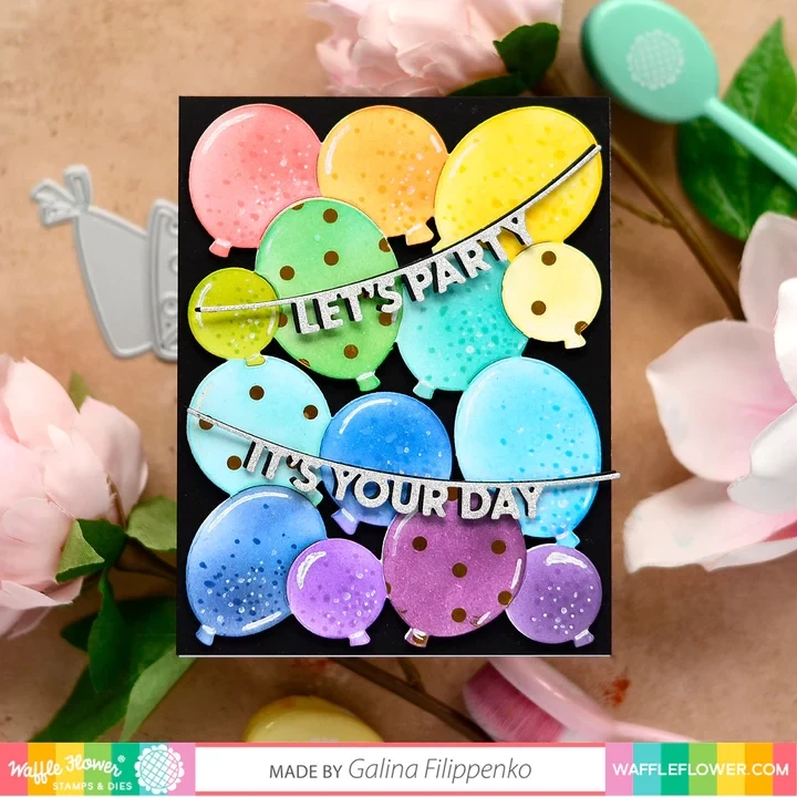 Balloon Background Stencil Trio